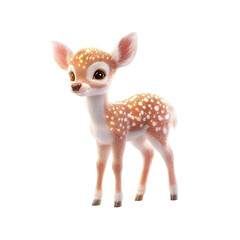 Adorable Fawn with Magical Golden Dust - 3D Rendered Baby Deer