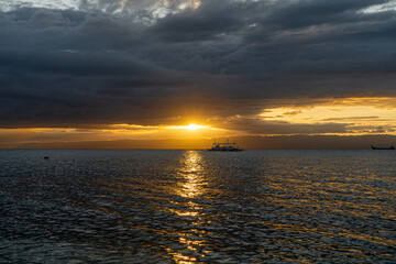 sunset over the sea