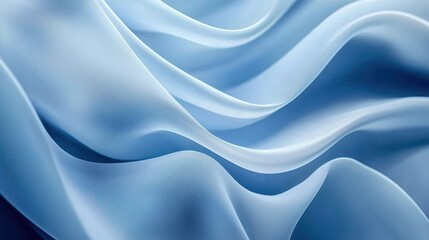 Obraz premium Abstract Blue Fabric Draped Softly Creating Waves