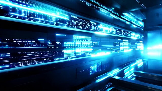 Futuristic and technological work equipment area. Generative AI.