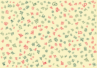 colorful bangladesh alphabet seamless pattern background vector design