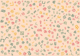 colorful tamil alphabet seamless pattern background vector design