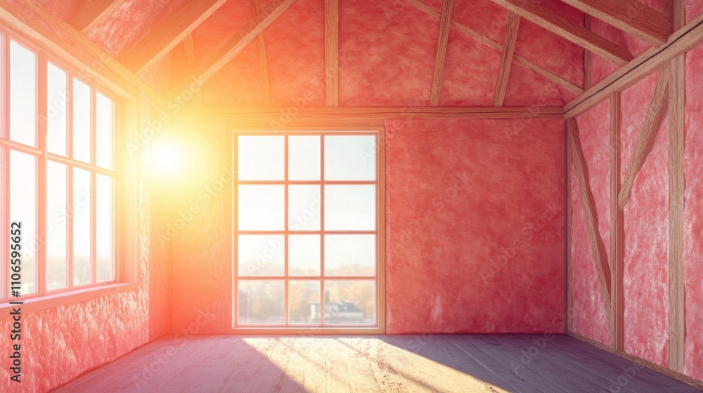 Aufkleber this interior space features warm sunlight streaming through large windows, highlighting the fresh p