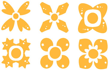 set of flowers element, yellow flower sets, flowers icon