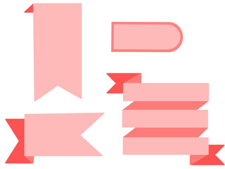 set of pink icons, banner, pink shape, pink elemnts.