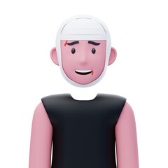 3D Injured Boxer with Bandage