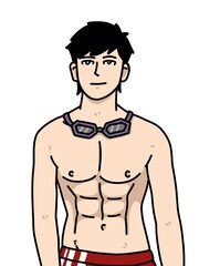 Fototapeta premium cute man cartoon on white background