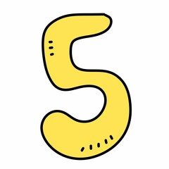 Number five comic style illustration