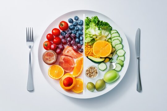 A pie chart design on a white background, dividing a day into fasting and eating segments. The graphic includes icons for meals and water, highlighting intermittent fasti