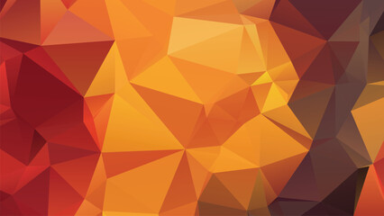 Abstract Red and Yellow, Warm Color Polygon Background Design, Abstract Geometric Origami Style With Gradient
