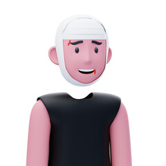 3D Injured Boxer with Bandage