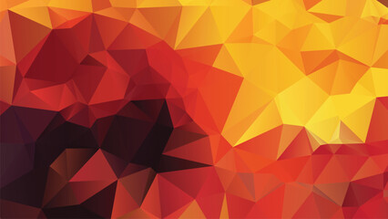 Abstract Red and Yellow, Warm Color Polygon Background Design, Abstract Geometric Origami Style With Gradient