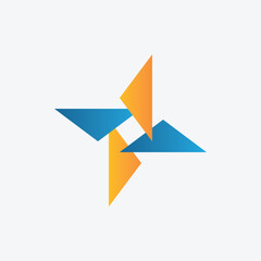 Minimalist Modern Star Sparkle Clockwise Logo Design