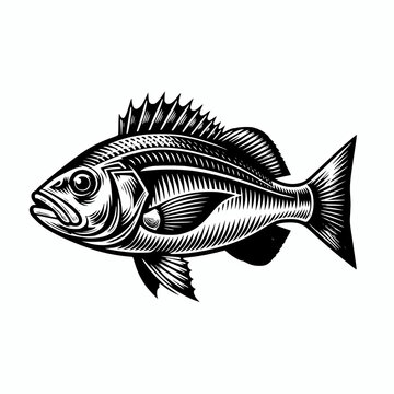 Northern red snapper fish silhouette vector illustration