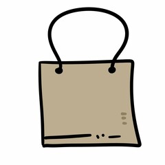 shopping bag cartoon on white background