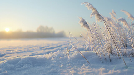Obraz premium reeds in the snow