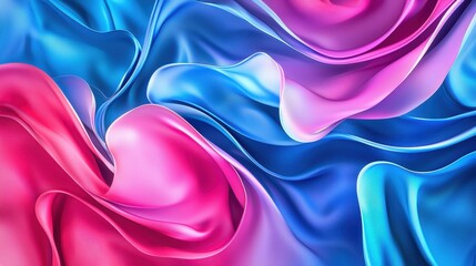 Abstract Swirling Pink And Blue Fabric Design
