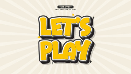 Let's Play 3D Vector Cartoon and Funny Text Effect