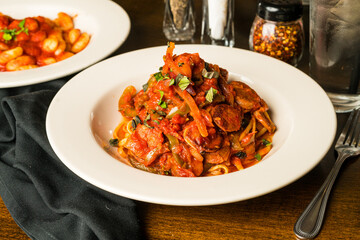 Marinara with sausage and pasta