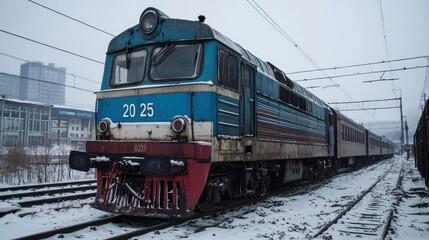 Obraz premium A train engine where the written text 