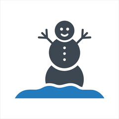 Snowman icon. Winter day icon