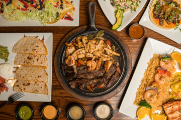 Mexican food flat lay composition