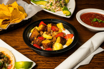 Yogurt bowl with fruit and plantains