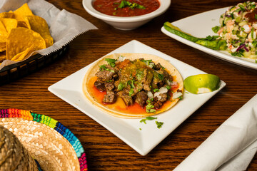 Steak taco on a plate