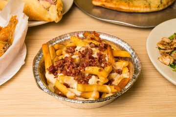 French fries with bacon and cheese