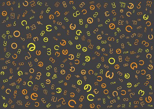 colorful burmese alphabet seamless pattern background vector design