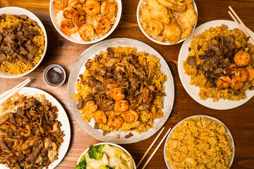 Asian food flat lay compositon