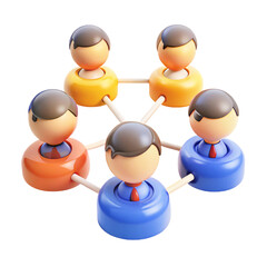 Obraz premium Networking at an Event 3d cartoon style illustration 