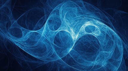 Abstract Blue Energy Swirling Fractal Design