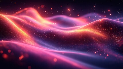 Fototapeta premium A vibrant wave of colorful lights flows smoothly, creating a dynamic and abstract visual experience.