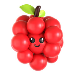 raspberry fruit 3d icon illustration 
