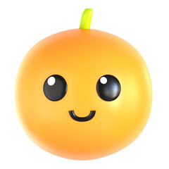 orange fruit 3d icon illustration 