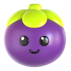 Naklejka premium mangosteen fruit 3d icon illustration 