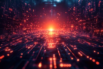 Fototapeta premium complex background illustrating the intricacies of digital ethics, featuring abstract designs representing generative ai, digital rights, and technology's impact on society