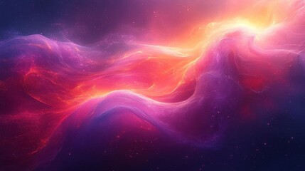 A vibrant cosmic scene with swirling colors of purple, pink, and orange, evoking a sense of mystery and beauty in the universe.
