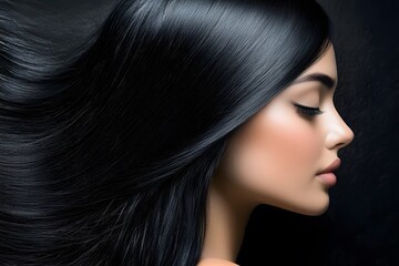 Fototapeta premium Hair style, color, shampoo model, Generative AI