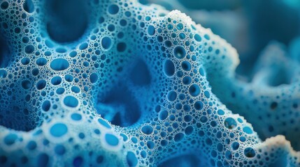 Abstract Blue Cellular Structure Close Up Image