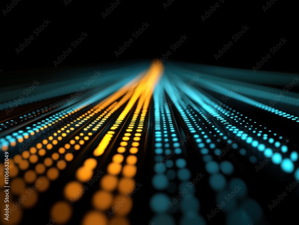 Aufkleber vibrant abstract background of blue and orange lights flowing in a dynamic stream, creating a sense 