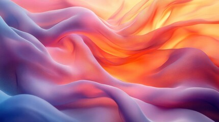 Obraz premium Abstract waves of color blend seamlessly, showcasing hues of pink, orange, and purple, creating a dynamic, fluid texture that evokes emotion.
