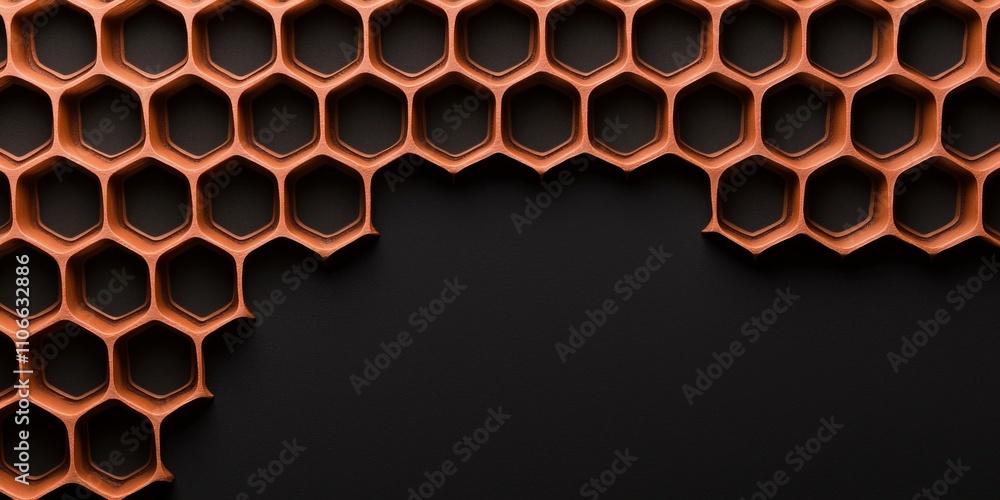Poster fiberglass and strength concept. honeycomb pattern with a dark background creates a modern design el