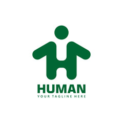 H logo. Human logo. Health logo