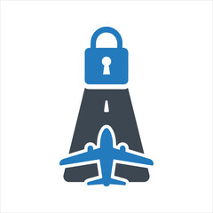 Air travel in the time of COVID-19. Lockdown icon