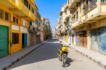 Obraz premium A bustling food street in an Indian city, with vibrant spices, aromatic dishes, and colorful decorations