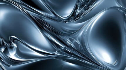 Obraz premium Abstract Metallic Liquid Flowing Design