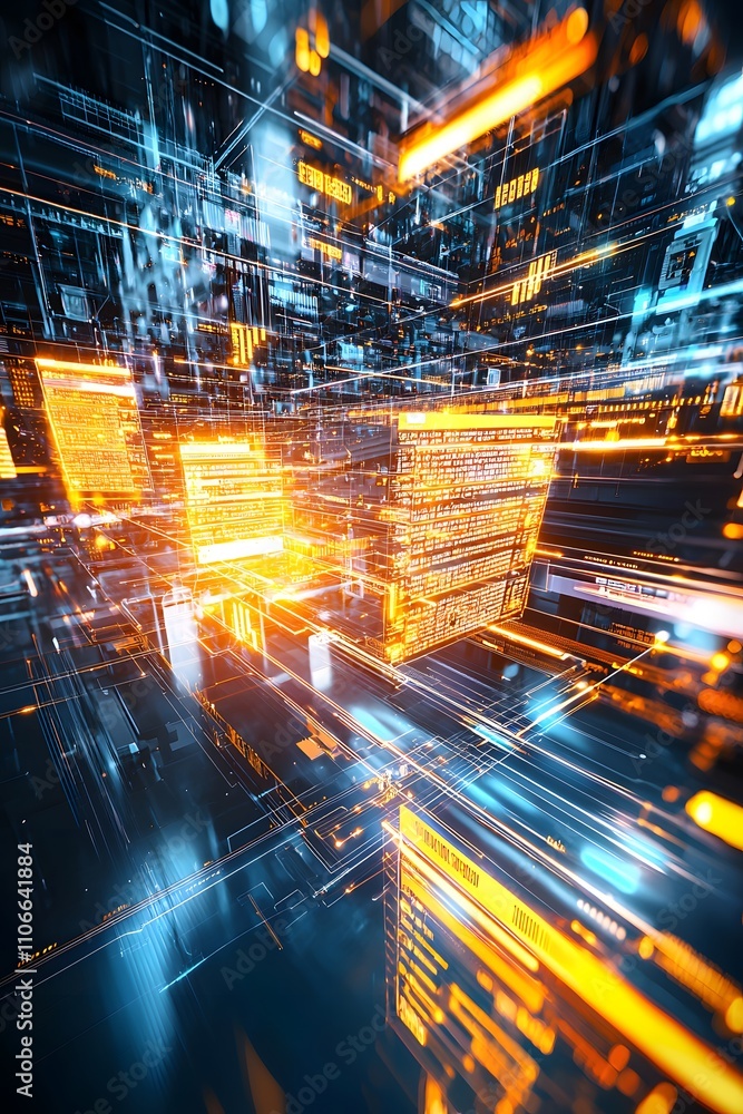 Poster futuristic digital data stream abstract background