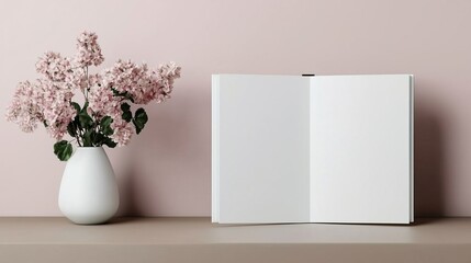 Template magazine page mockup concept. Minimalist Mockup of Blank Professional Album Page